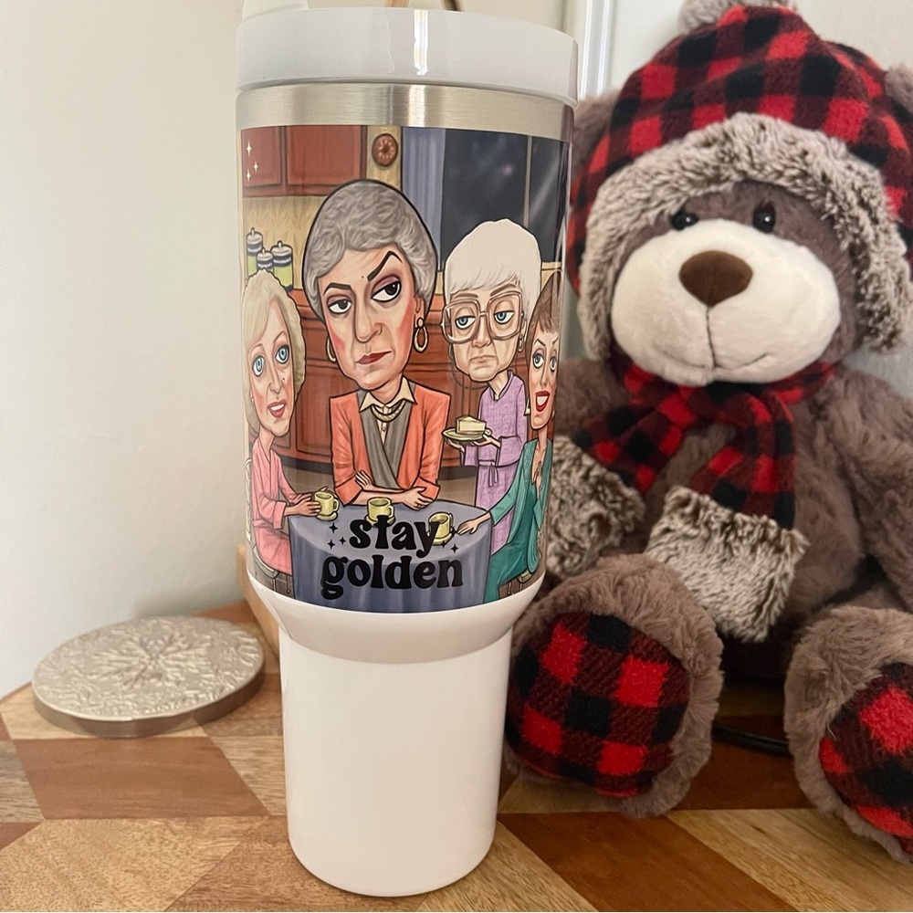 TV Show Golden Girls 40 oz Tumbler/Water bottle/Mug with handle and straw.Birthd